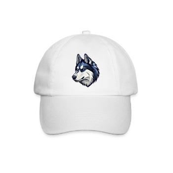 Cooler Husky mit bösem Blick - Baseballkappe - Weiß/Weiß - Vorne