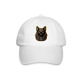 Katze im Ägyptischen Pharaonen Stil - Baseballkappe - Weiß/Weiß - Vorne