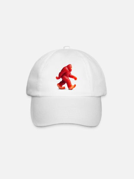 Erdbeer Bigfoot - Baseballkappe - Weiß/Weiß