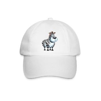 Molliges Zebra - dicke Tiere - Baseballkappe - Weiß/Weiß - Vorne