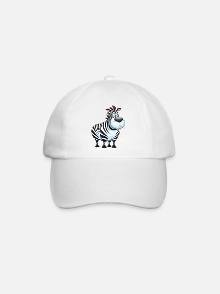 Molliges Zebra - dicke Tiere - Baseballkappe - Weiß/Weiß