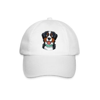 Berner Sennenhund Portrait - Baseballkappe - Weiß/Weiß - Vorne