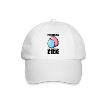 Eier Dicke Eier Ostern Spruch Ostereier - Baseballkappe - Weiß/Weiß - Vorne