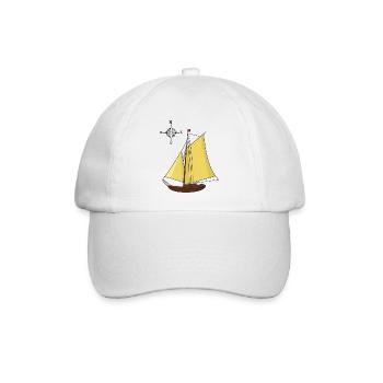 Windrose Segelschiff segeln Schiffe Schiff - Baseballkappe - Weiß/Weiß - Vorne