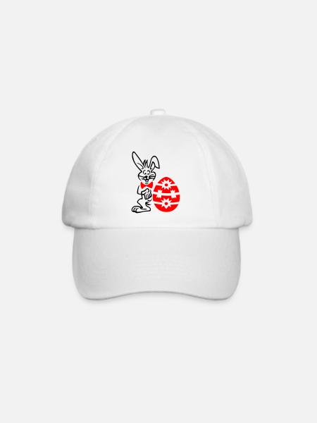 Osterei mit Hase - Baseballkappe - Weiß/Weiß