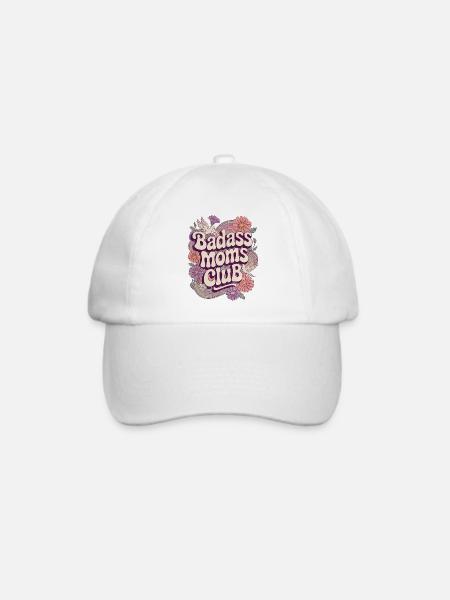 Badass Moms Club - Lustig Mutter Mama - Baseballkappe - Weiß/Weiß