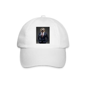 Business Man Faultier - Baseballkappe - Weiß/Weiß - Vorne