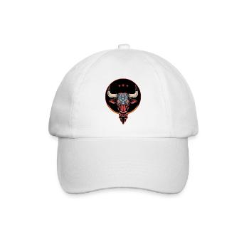 Patriotischer Stierkopf, ein amerikanischer Stier. - Baseballkappe - Weiß/Weiß - Vorne