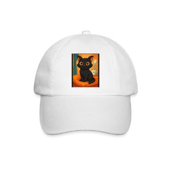 SoulPaws & Hooves, Hubert der Kult Kater - Baseballkappe - Weiß/Weiß - Vorne