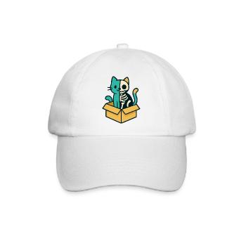 Schrödinger's Katze - Physik Design - Baseballkappe - Weiß/Weiß - Vorne