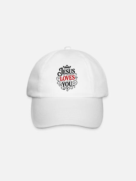 Jesus Liebt dich - Baseballkappe - Weiß/Weiß