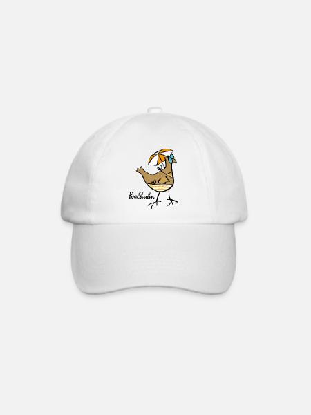 RIKELS Poolhuhn 2026 - Baseballkappe - Weiß/Weiß