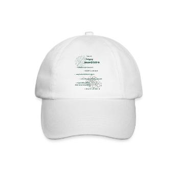 Monstera-Anleitung - Baseballkappe - Weiß/Weiß - Vorne