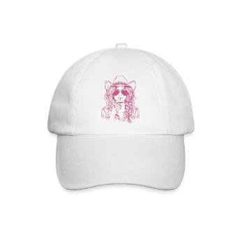 Sippin' in Style – Cooles Cow Girl mit Drink - Baseballkappe - Weiß/Weiß - Vorne