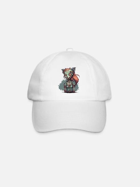 Zombie Füchsin - Baseballkappe - Weiß/Weiß