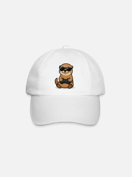 Gaming Otter Vibes - Baseballkappe - Weiß/Weiß