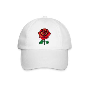 Rose Pixel - Baseballkappe - Weiß/Weiß - Vorne