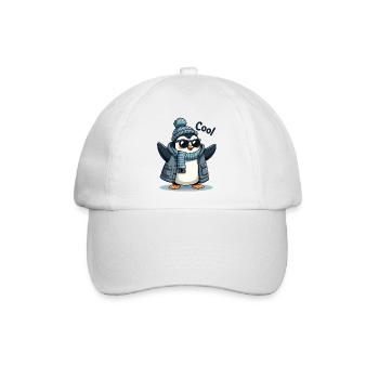 Coolguin - der coole Penguin - Baseballkappe - Weiß/Weiß - Vorne