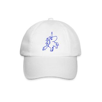 Einhorn springt hoch Vorderbeine süß Cartoon Pferd - Baseballkappe - Weiß/Weiß - Vorne