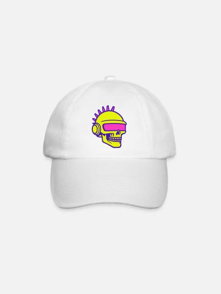 Future Skull Punk - Baseballkappe - Weiß/Weiß