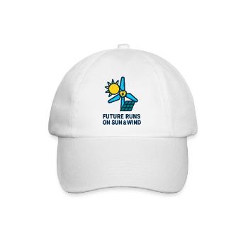 Future Runs on Sun & Wind - Baseballkappe - Weiß/Weiß - Vorne