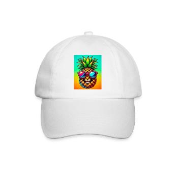Ananas - Baseballkappe - Weiß/Weiß - Vorne