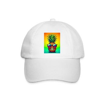 Ananas - Baseballkappe - Weiß/Weiß - Vorne