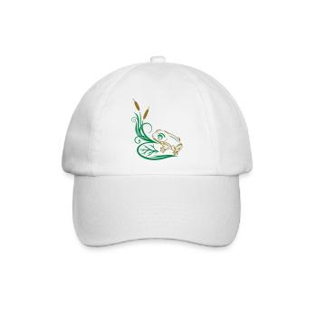 Frosch Natur Ornament Design - Baseballkappe - Weiß/Weiß - Vorne