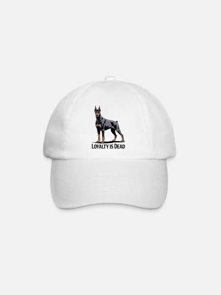 Majestätische Dobermann-Illustration - Baseballkappe - Weiß/Weiß