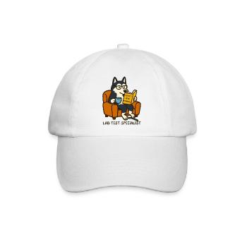 Husky Lesebrille T-Shirt Design - Baseballkappe - Weiß/Weiß - Vorne