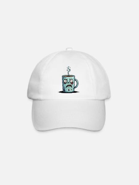 Zombie-Kaffeetasse - Baseballkappe - Weiß/Weiß