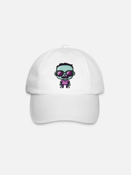 Skull Retro Sonnenbrille Design - Baseballkappe - Weiß/Weiß