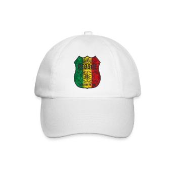 Reggae Flaggenmotiv mit kulturellem Design - Baseballkappe - Weiß/Weiß - Vorne