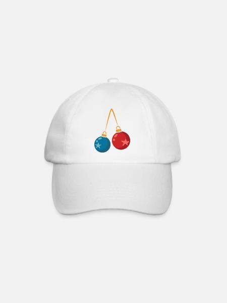 Bunte Weihnachtskugeln Deko Design - Baseballkappe - Weiß/Weiß