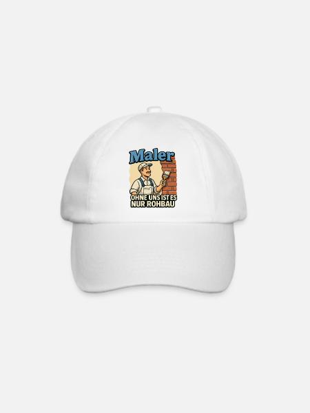 Maler Spruch Rohbau Ironie - Baseballkappe - Weiß/Weiß