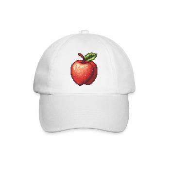 Retro Pixel Apfel - Baseballkappe - Weiß/Weiß - Vorne