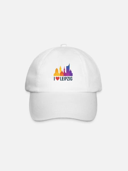 Leipzig Skyline Herzliebe - Baseballkappe - Weiß/Weiß