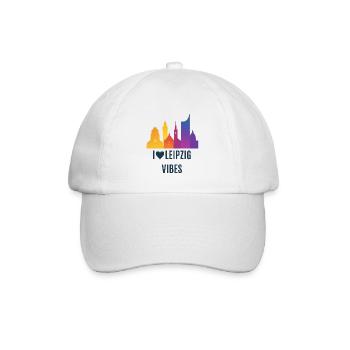 Leipzig Vibes Skyline Farbverlauf Stadt City  - Baseballkappe - Weiß/Weiß - Vorne