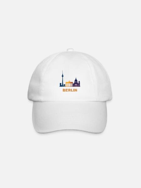Berliner Skyline Farbverlauf - Baseballkappe - Weiß/Weiß