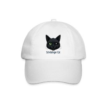 Schrödinger Katze - Baseballkappe - Weiß/Weiß - Vorne