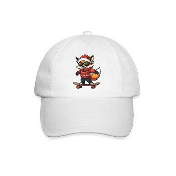 Fuchs Weihnachten Lustig - Baseballkappe - Weiß/Weiß - Vorne