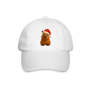 Capybara Weihnachten - Baseballkappe - Weiß/Weiß - Vorne