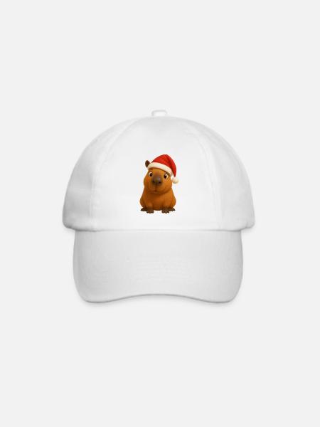 Capybara Weihnachten - Baseballkappe - Weiß/Weiß