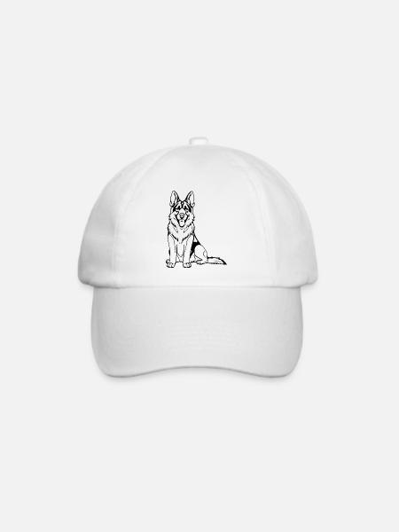 Schäferhund Hunde T-shirt Geschenk - Baseballkappe - Weiß/Weiß