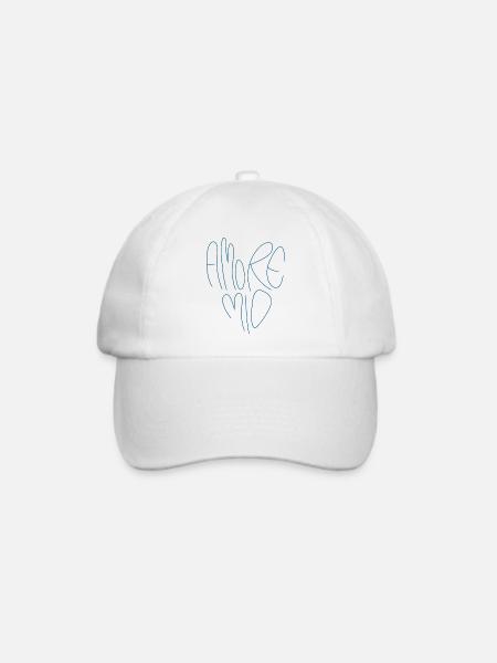 Amore Mio Schriftzug - Baseballkappe - Weiß/Weiß