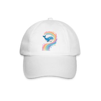 🐳 Regenbogenwal - Magisch - Baseballkappe - Weiß/Weiß - Vorne