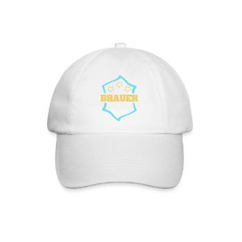 Geschenk für Brauer - Baseballkappe - Weiß/Weiß - Vorne