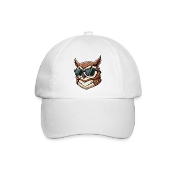 Lustige Eule Waldkauz Cartoon mit Sonnenbrille Por - Baseballkappe - Weiß/Weiß - Vorne