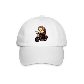 Motorrad Igel - Baseballkappe - Weiß/Weiß - Vorne