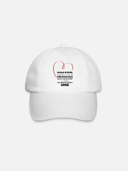 Mama Papa Eltern lustiges Geschenk - Baseballkappe - Weiß/Weiß